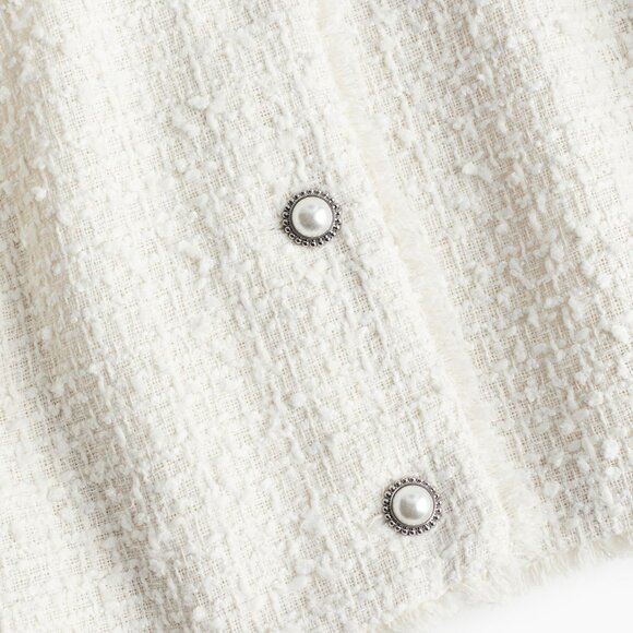 Cropped Bouclé-weave Jacket - Picture 4 of 7